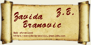 Zavida Branović vizit kartica
